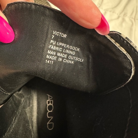 New Abound Snakeskin Print Lace-Up Boots Womens Size 7 Victor Buckle Side Zip - Picture 2 of 14